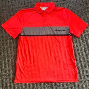 Snap-On Mens Short Sleeve Polo Shirt Mens Size Large Red With Gray Accents